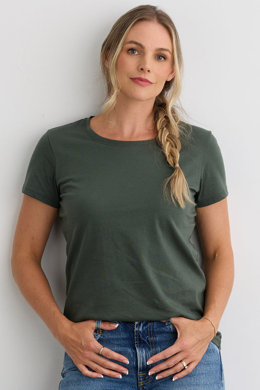Women's 100% Organic Cotton Relaxed Crew Neck T-shirt