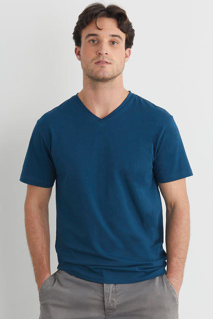 Men's Organic Cotton V-Neck T-Shirt | Fair Indigo