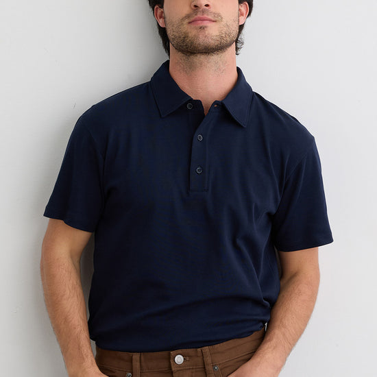 Men's 100% Organic Cotton Polo Shirt - Dark Navy