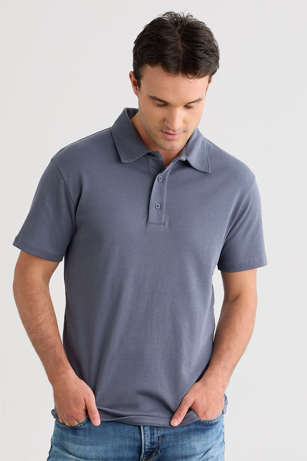 トップス OVY DAYDREAM Organic Cotton Pile Polo Men's brrr°®-eeze Meadowbrook Stripe Polo | Southern Tide