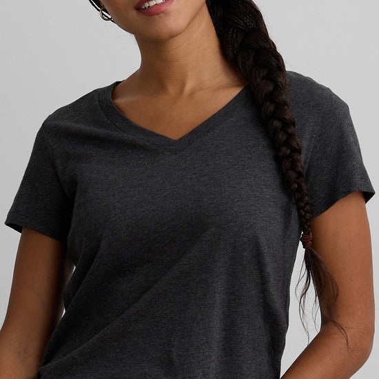 Women's 100% Organic Pima Cotton V-neck T-shirt | Fair Indigo