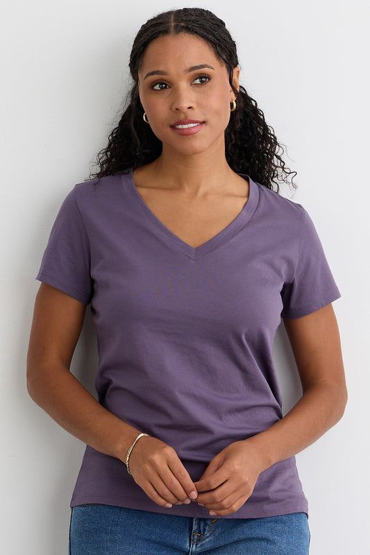 Women's 100% Organic Cotton Relaxed V-neck T-shirt