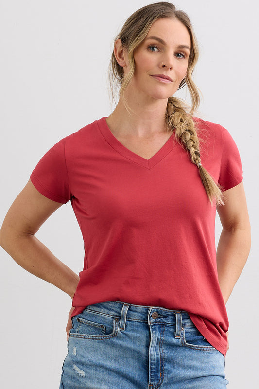 Women's 100% Organic Cotton Relaxed V-neck T-shirt