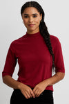 Women's Organic Half Sleeve Mock Neck T-Shirt (inactive skus)