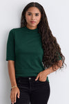 Women's Organic Half Sleeve Mock Neck T-Shirt