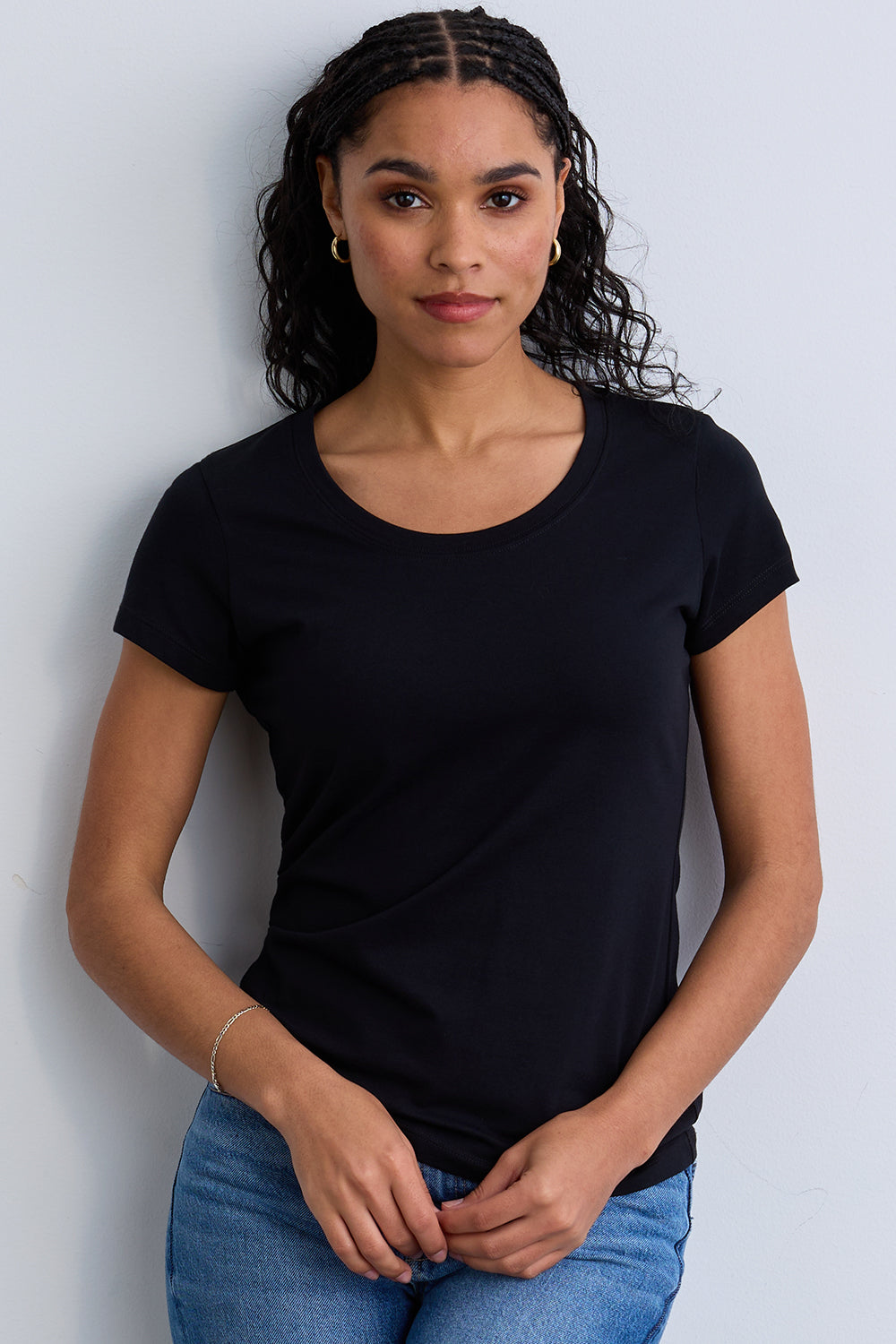 Women's Slim Organic Scoop Neck Tee Fair Indigo