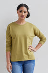 womens organic dolman easy t-shirt- moss green - fair trade ethically made