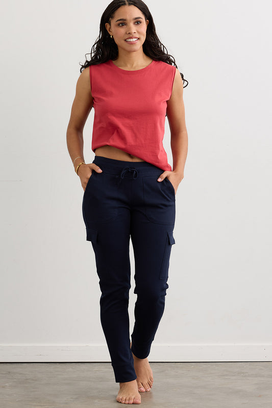 Women's Organic 100% Cotton Luxe Jogger Cargo Pants