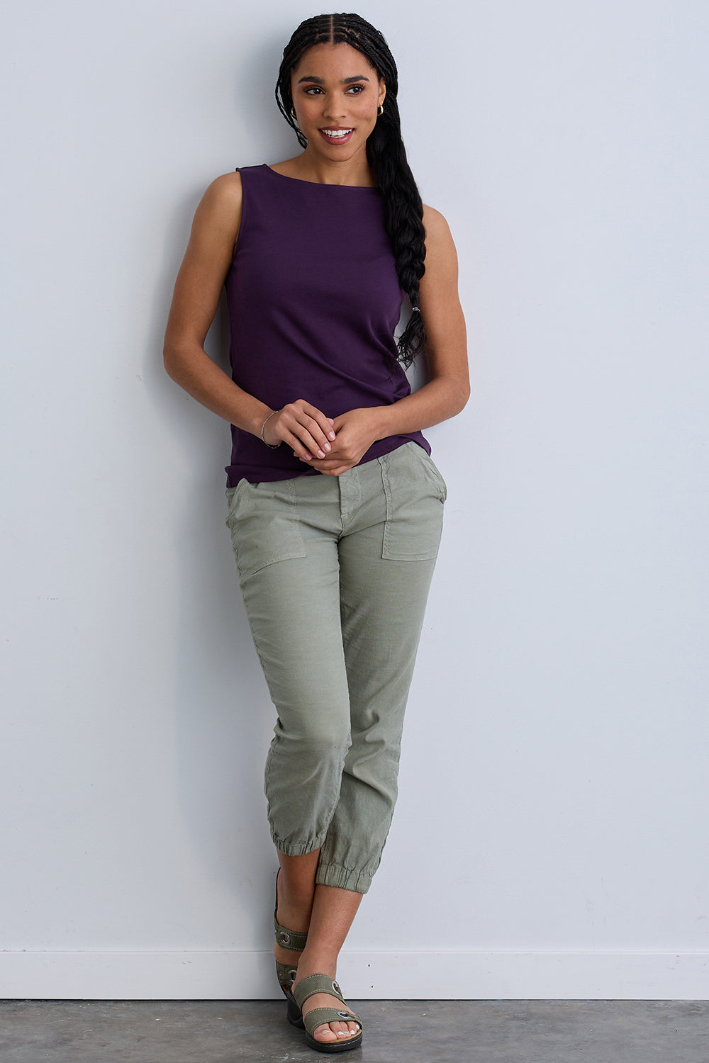 Women's Sleeveless Boat Neck Tee | 100% Organic Cotton | Fair Indigo