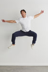 mens organic french terry jogger pants - midnight navy blue - fair indigo fair trade ethically made