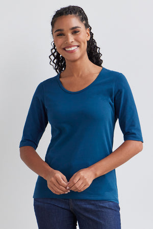 Women's Organic Half Sleeve Scoop Neck Tee