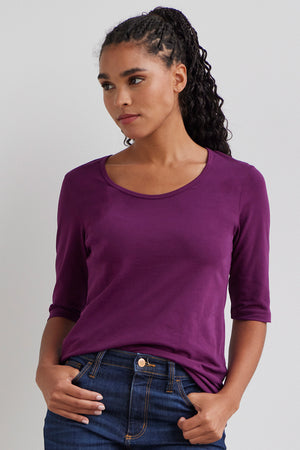 Women's Organic Half Sleeve Scoop Neck Tee