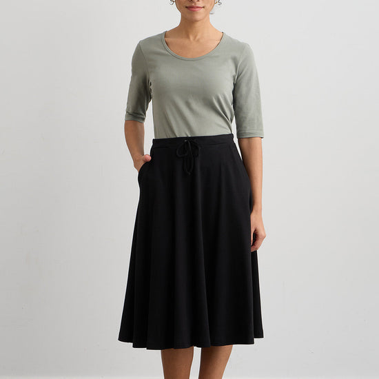 womens organic half sleeve scoop neck tee - sage green - fair indigo - fair trade