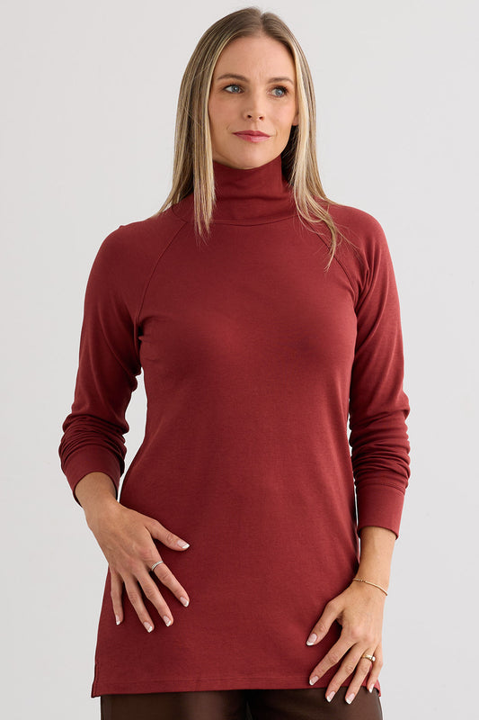 Women's Luxe 100% Organic Cotton High-Neck Tunic