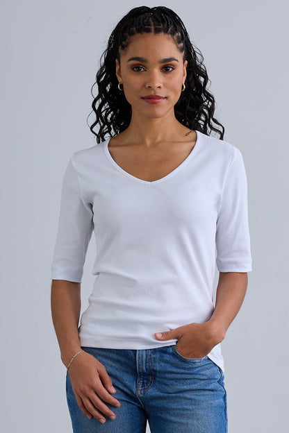 Snug Organic Embroidered Cap Sleeve Top