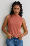 Women's Organic Cotton Sleeveless Mock Neck Top