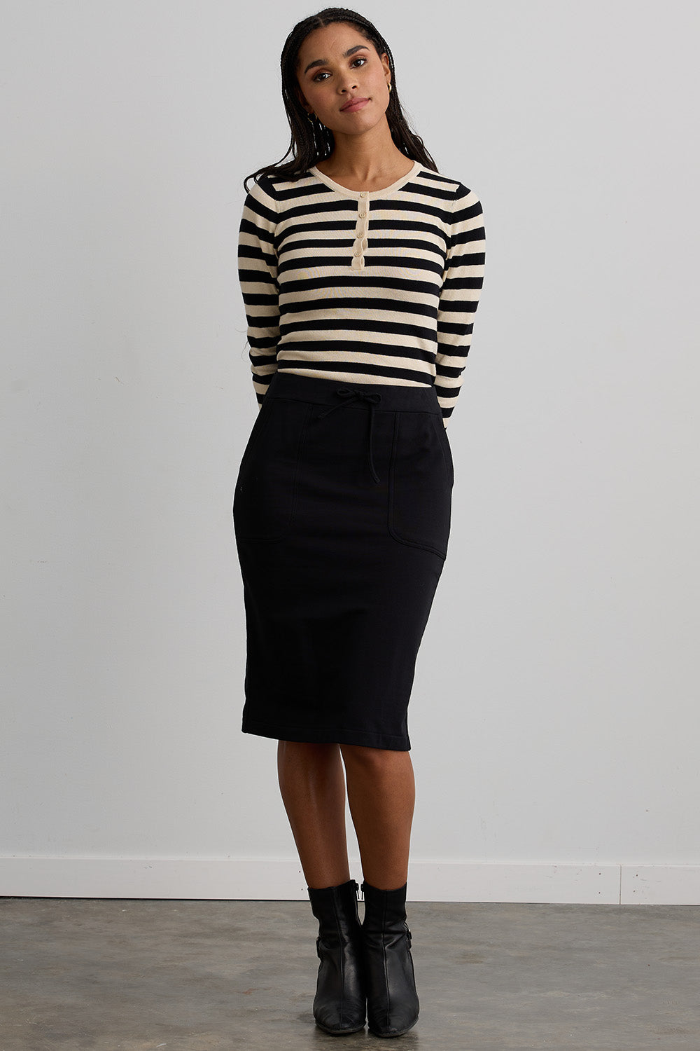 【NONCODE】Harian midi skirt ndigo Dark Chambray Midi Skirt | Sanjani – motelrocks-com-us
