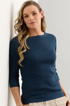 Women's Organic Cotton Cable Knit Boat Neck Sweater