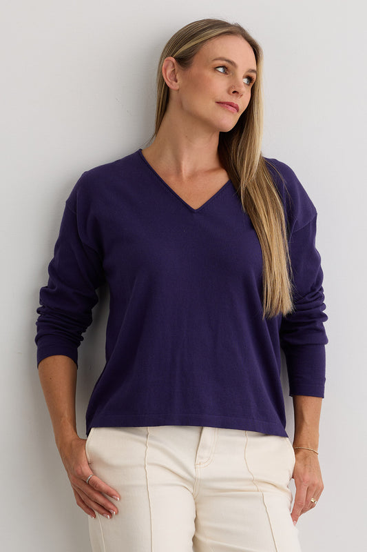 Women's Organic Cotton Relaxed V-Neck Sweater
