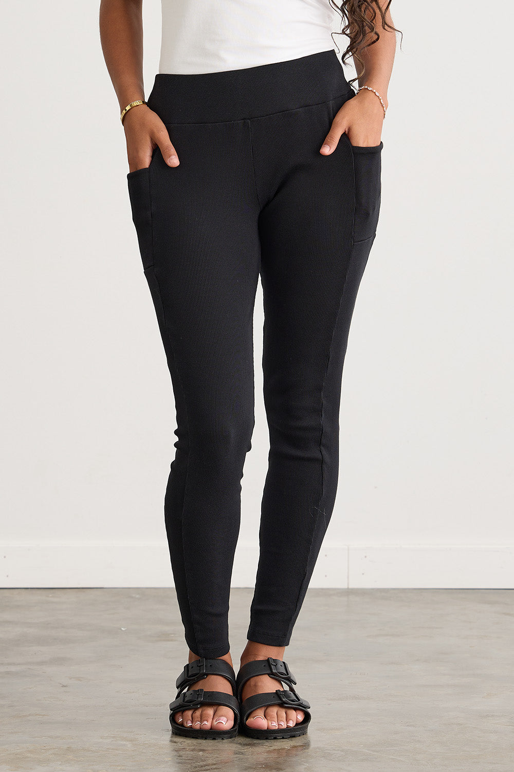 Women's Organic Blend Ribbed Pocket Leggings| Fair Indigo
