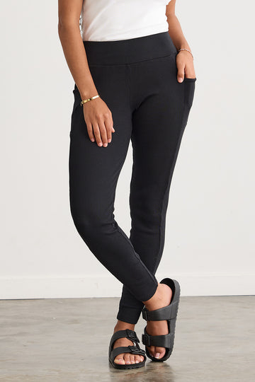 Women's Organic Blend Ribbed Leggings with Pockets
