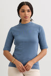 Women's Luxe 100% Organic Cotton Half Sleeve Mock Neck Tee