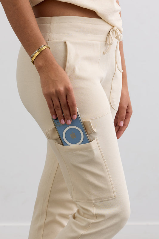 Women's Organic 100% Cotton Luxe Jogger Cargo Pants