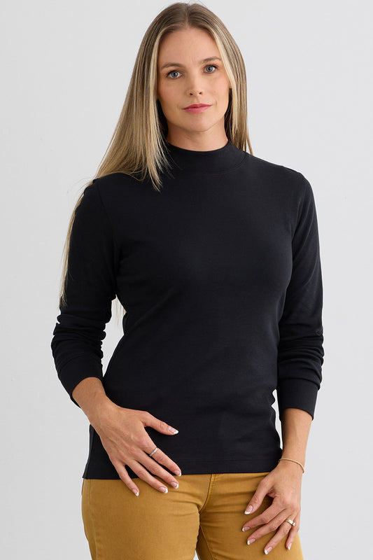 Women's Luxe 100% Organic Cotton Mock Neck Top