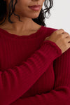 Women's Organic Cotton Cable Rib Crew Neck Sweater