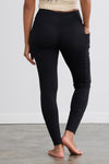 Women's 100% Organic Cotton Pocket Leggings | Black | Fair Indigo | Ethically Made Clothing | Fair Trade Clothes