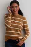 Women's Organic All-cotton Stripe Roll Neck Sweater