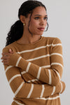Women's Organic All-cotton Stripe Roll Neck Sweater