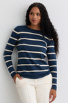 Women's Organic All-cotton Stripe Roll Neck Sweater