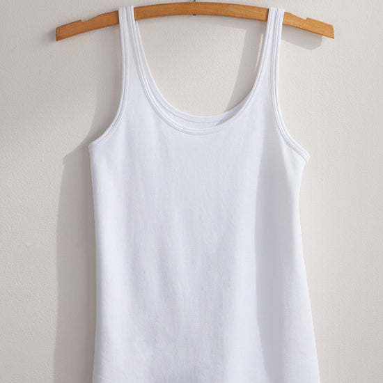 womens organic 100% cotton luxe tank - white - fair indigo fair trade ethically made