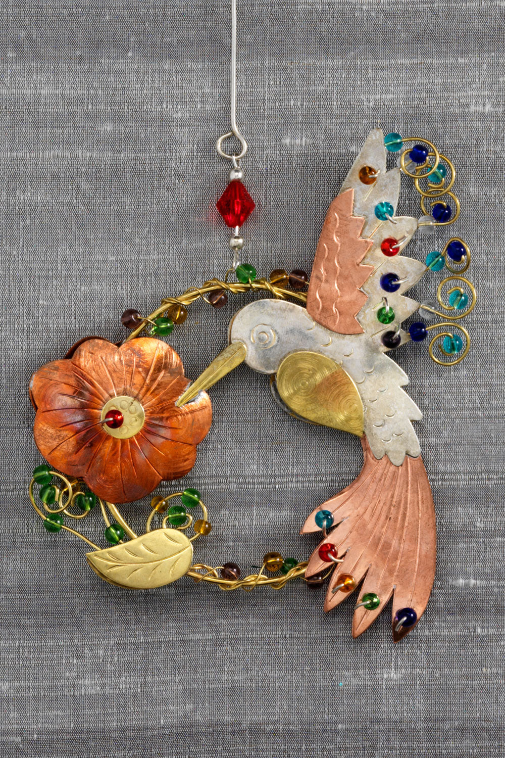 Ruby Hummingbird Fair Trade Ornament 04541