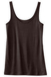 womens organic interlock tank- dark chocolate brown - fair trade ethically made