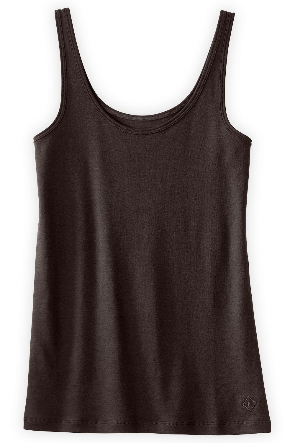 womens organic interlock tank- dark chocolate brown - fair trade ethically made