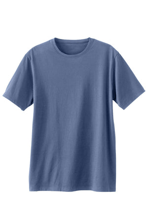 mens organic crew neck t-shirt - forever blue - fair indigo fair trade ethically made