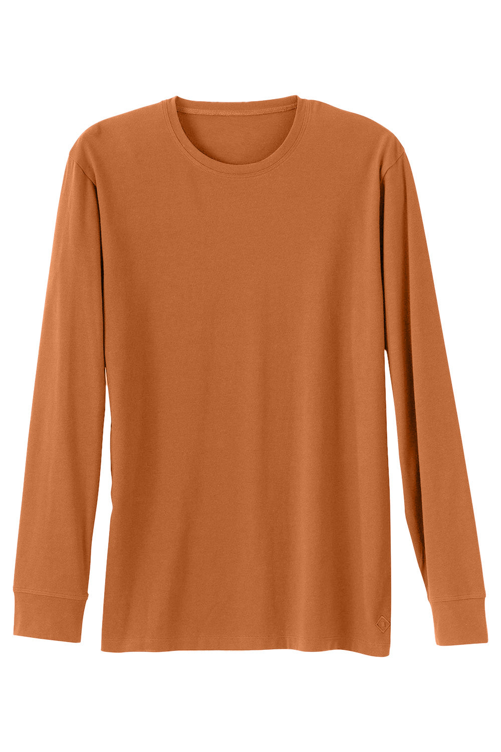 Fair Indigo Men's 100% Organic Cotton Long Sleeve Crew Neck T-Shirt XL / Tomato Cream Fair Indigo Men's 100% Organic Cotton Long Sleeve Crew Neck T-Shirt XL / Tomato Cream