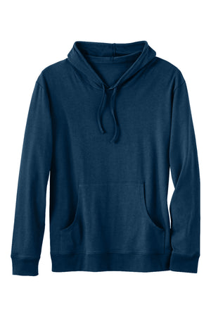 unisex 100% organic cotton lightweight hoodie- dark ocean blue - fair trade ethically made