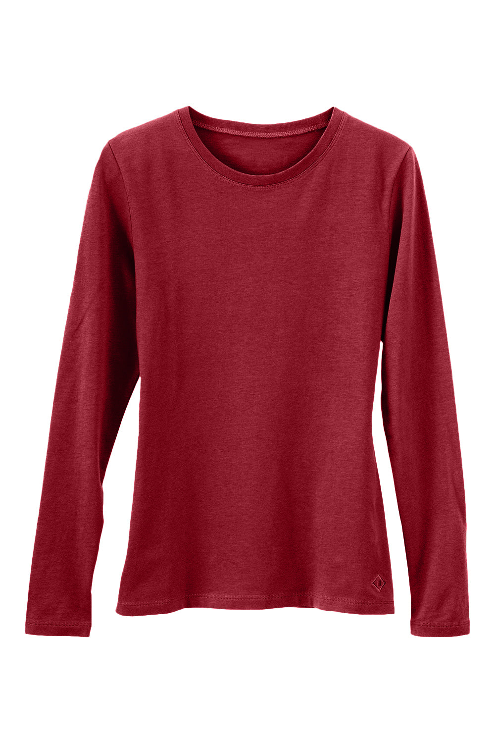 Women's 100% Cotton Relaxed Long Sleeve Crew Neck T-Shirt