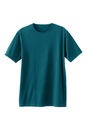 mens 100% cotton crew neck t shirt- deep teal green - fair trade ethically made