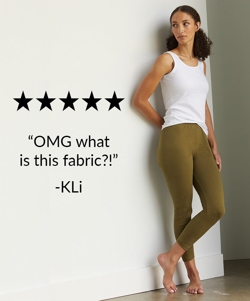 women's organic pima cotton 100% cotton leggings - fair trade - ethically made