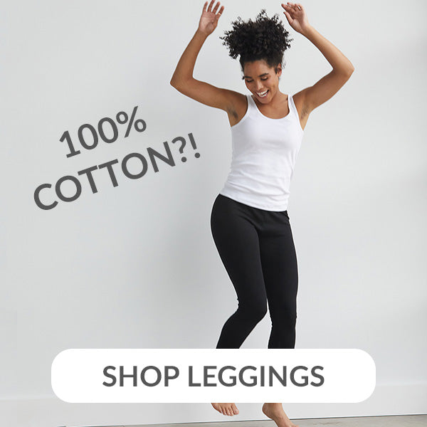women's 100% cotton leggings - organic cotton leggings with no spandex
