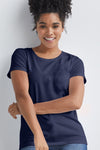 womens organic cotton relaxed crew neck t-shirt - midnight navy blue - fair indigo fair trade ethically made