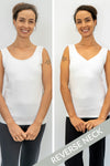 womens organic reversible neck 2 in 1 tank - white - fair indigo fair trade ethically made