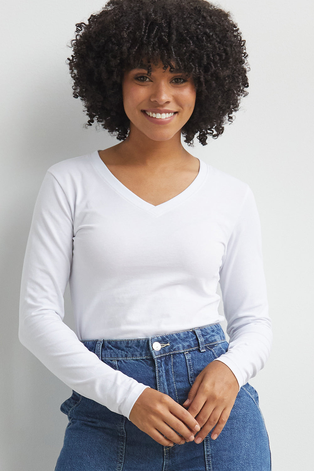 Women's Organic Long Sleeve V-Neck T-Shirt