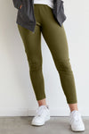 women's all cotton leggings - olive green - fair indigo fair trade ethically made