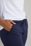 womens organic sweat pants - midnight navy blue - fair indigo fair trade ethically made