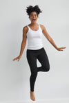 womens organic 100% cotton leggings (ankle) - black - fair indigo fair trade ethically made